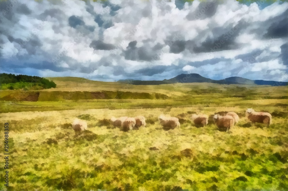 Hand drawing watercolor art on canvas. Artistic big print. Original modern painting. Acrylic dry brush background. Beautiful landscape. Charming view of the riddles of nature. Hand drawing watercolor art on canvas. Artistic big print. Original modern painting. Acrylic dry brush background. Beautiful landscape. Charming view of the riddles of nature.