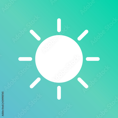 icono color azul y verde sol calor verano