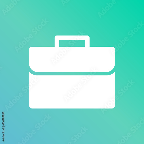icono color azul y verde maleta negocios 