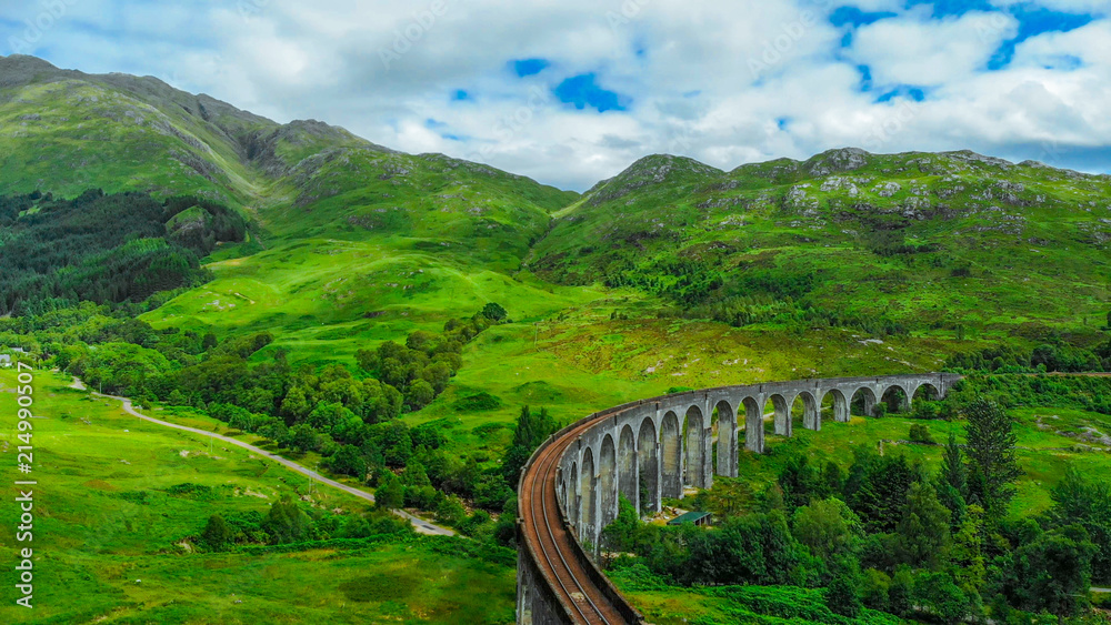 Glenfinnan viaduct in the highlands of Scotland