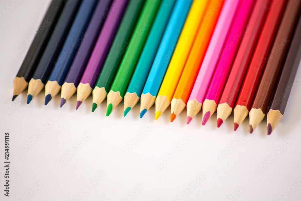 Colorful wooden pencils isolated on white background Colorful wooden pencils isolated on white background