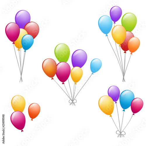 collection of the bright flying balloons