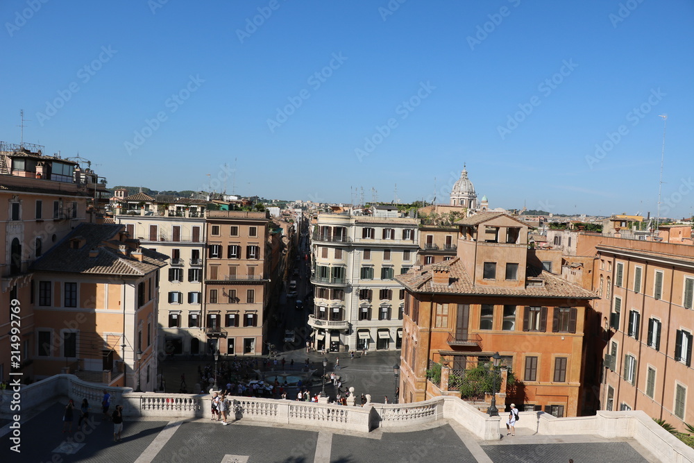 View from Spanish stairs in Rome, Italy 
