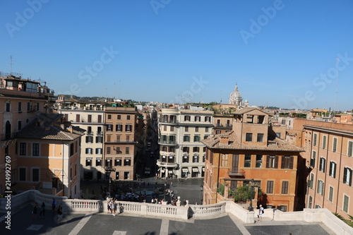 View from Spanish stairs in Rome, Italy 