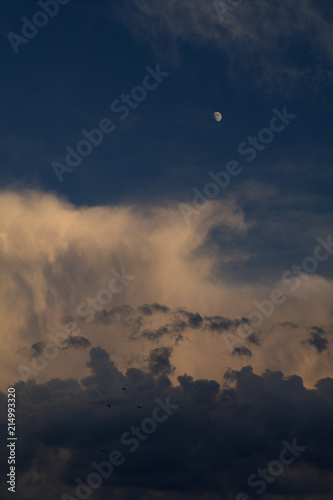 Wallpaper Mural moon,sky,cloud,white,blue,view,nature,cloudscape,air Torontodigital.ca
