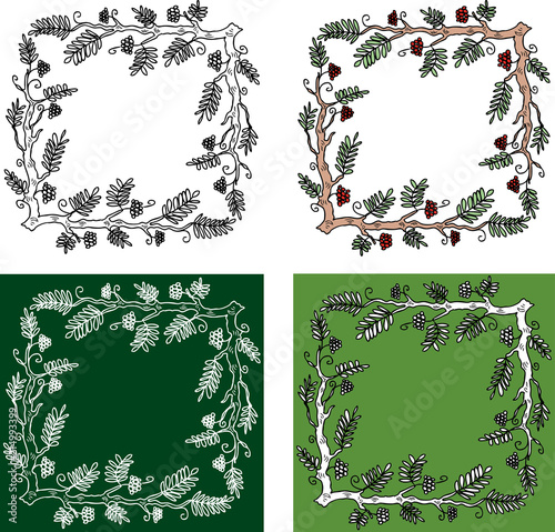 Decorative frames from rowan branches