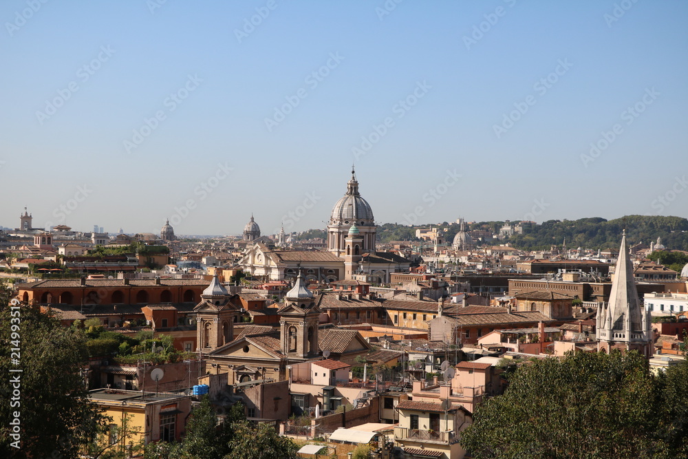 View from park Villa Borghese to Rome, Italy
