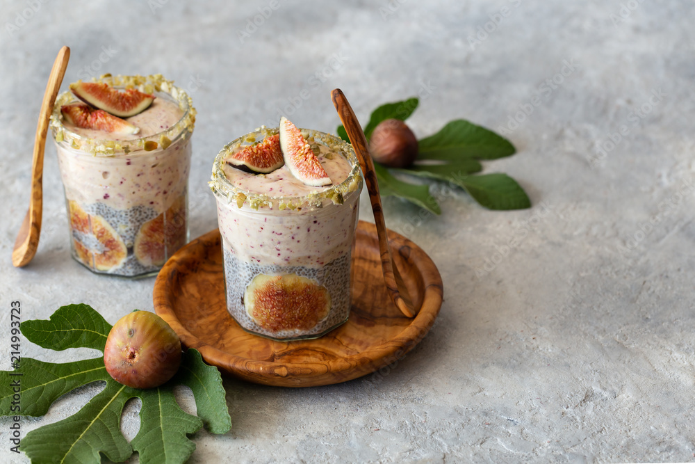 Chia pudding with fresh fig Chia pudding with fresh fig