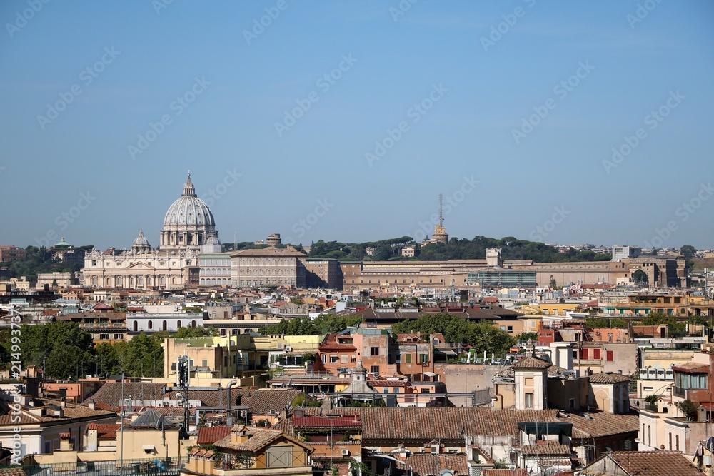 Above the rooftops of Rome, Italy