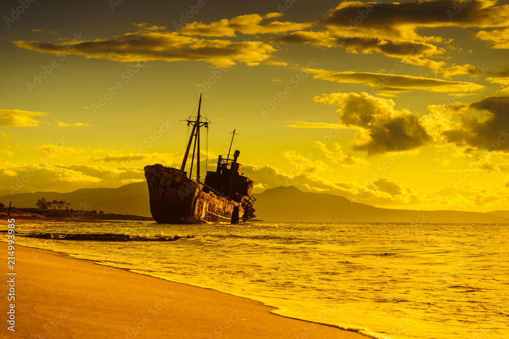 The famous shipwreck near Gythio Greece The famous shipwreck near Gythio Greece