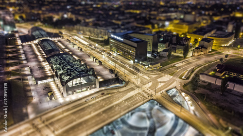 Łódź, Polska- widok na Dworzec Łódź Fabryczna photo