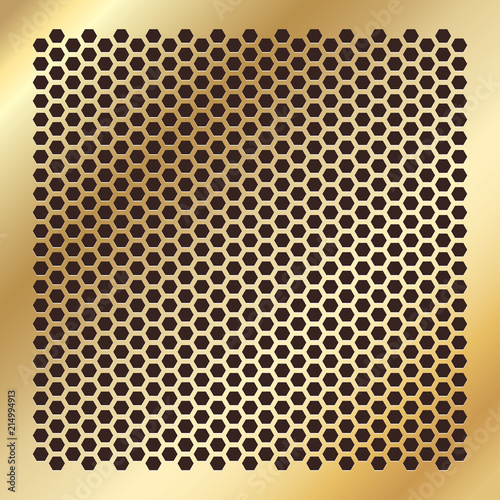 GRILLE HEXAGONALE DORÉE