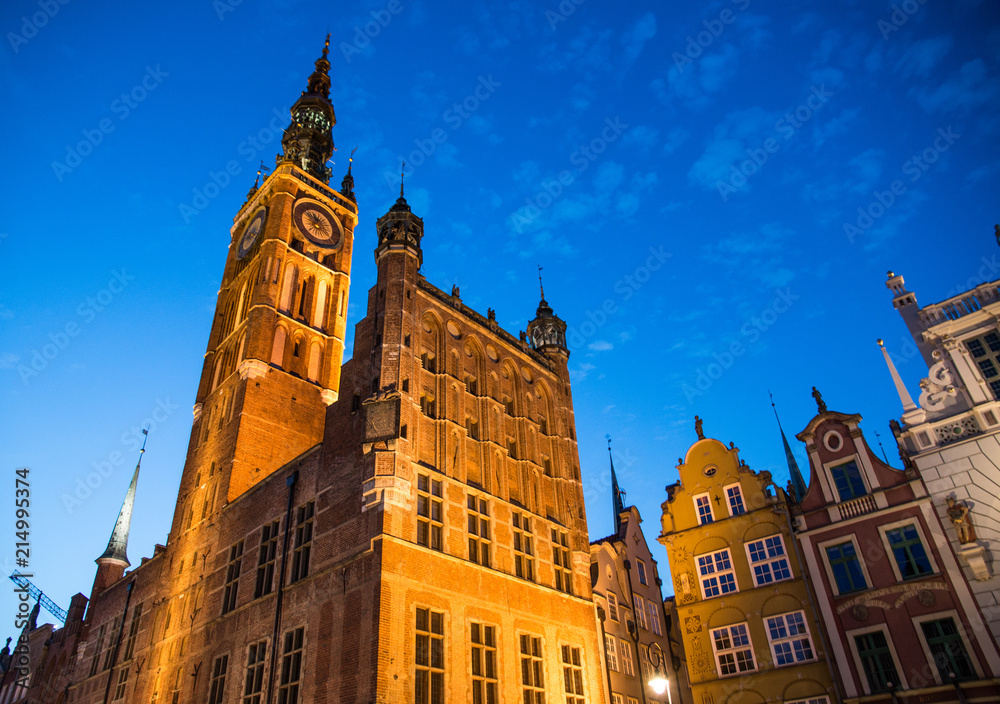 City of Gdansk by night, Poland