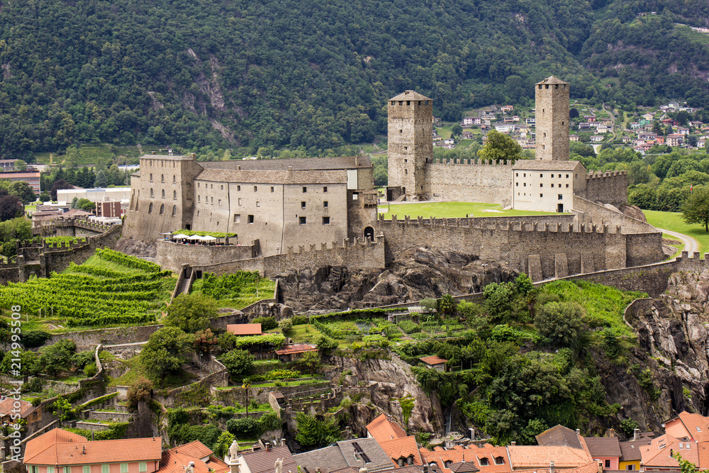 Medieval castle Castelgrande, Bellinzona, Canton Ticino, Switzerland