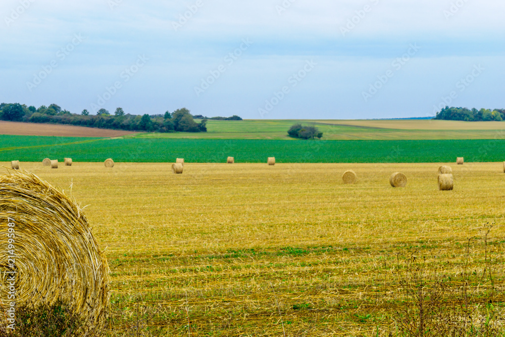 Countryside and haystacks in Burgundy