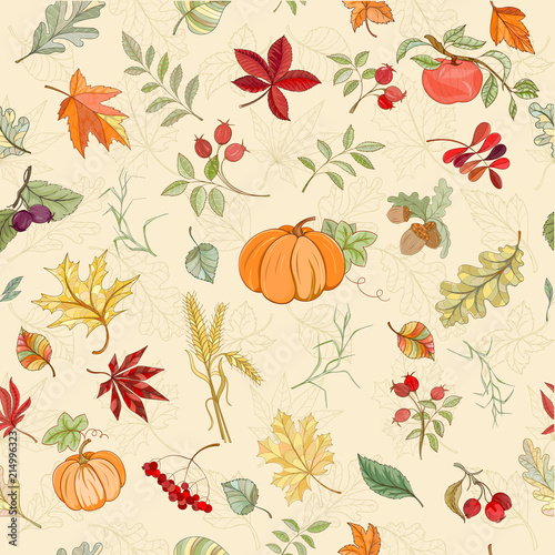 Assortment autumn seamless pattern