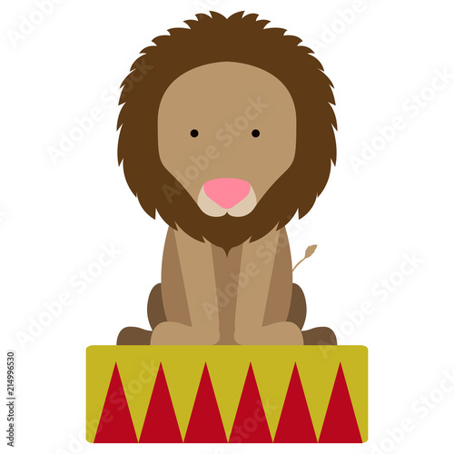 Fototapeta Naklejka Na Ścianę i Meble -  Isolated circus lion