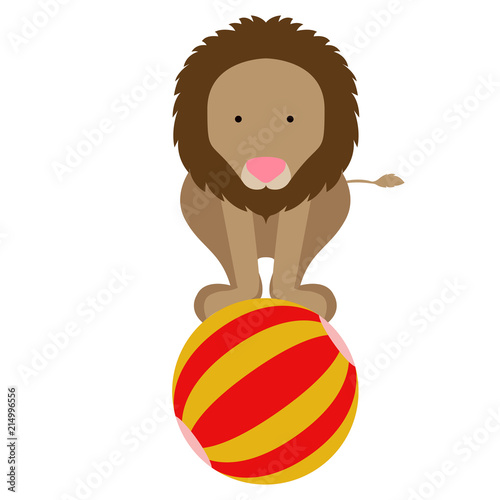 Fototapeta Naklejka Na Ścianę i Meble -  Isolated circus lion