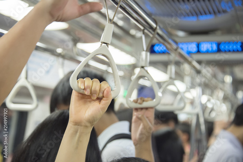 People at Singapore subway train