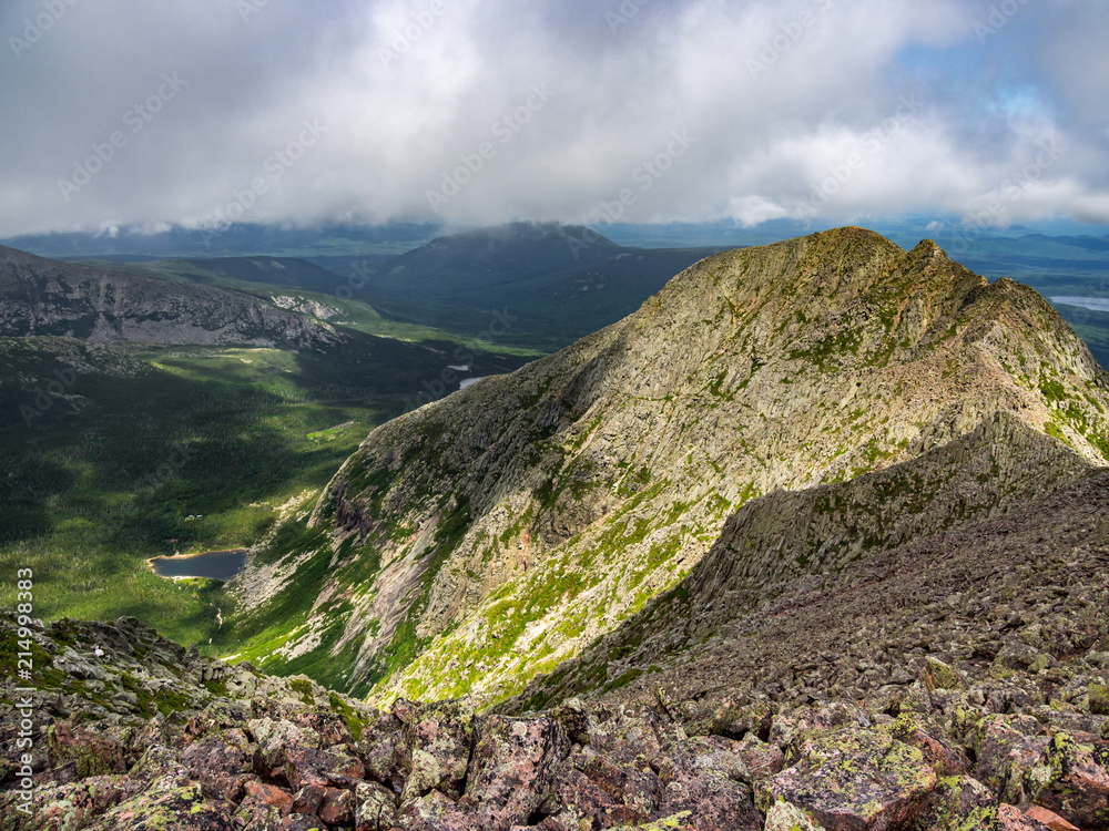 Obraz premium Mountain Ridge, Summit Vista, Katahdin Knife's Edge, Baxter State Park