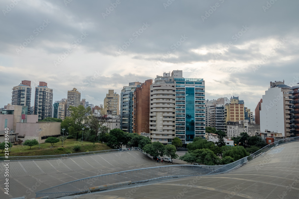 Fototapeta premium Cordoba Cultural Center (Centro Cultural Cordoba) and Cordoba Skyline - Cordoba, Argentina