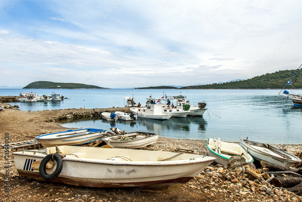 Bodrum, Turkey, 28 May 2011: Boats at Cove of Yaliciftlik Kargicik