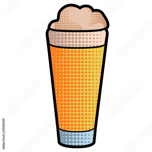 Halftoned style beer glass icon