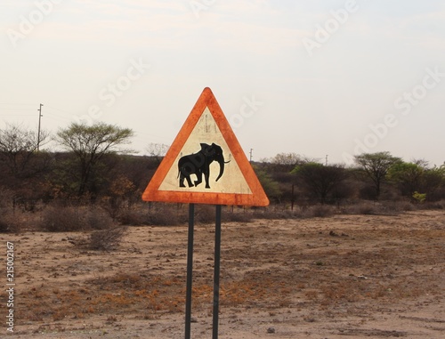 Straßenschild in Afrika