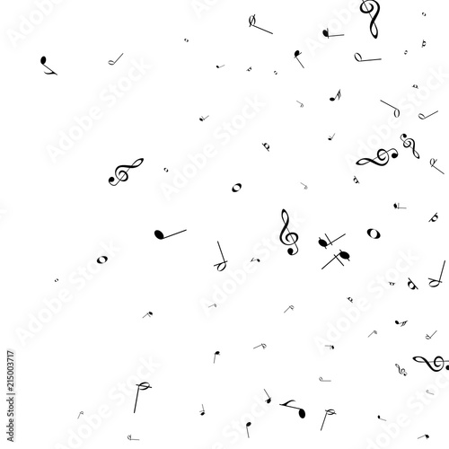 black music notes isolated on white background. Vector illustration