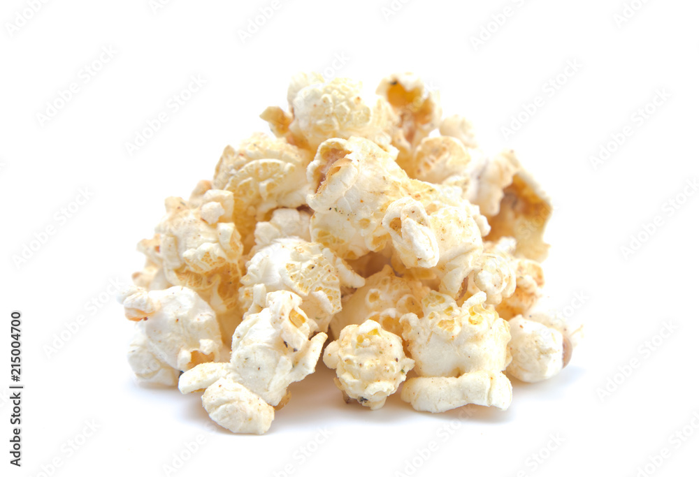 Chili Flavored Popcorn on a White Background