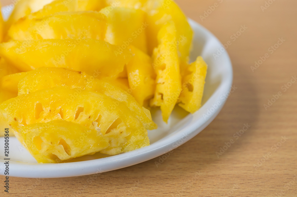 Pineapple on table Pineapple on table