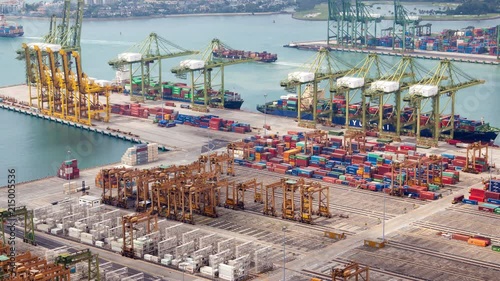 The port of Singapore time lapse