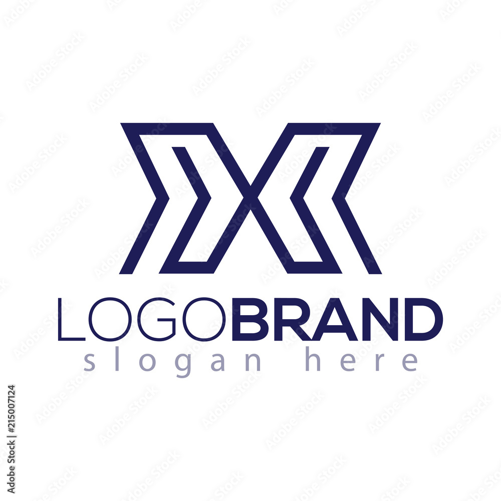 Fototapeta premium X Letter line logo vector element. letter line logo template