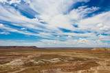 Petrified Forest landscape with clouds