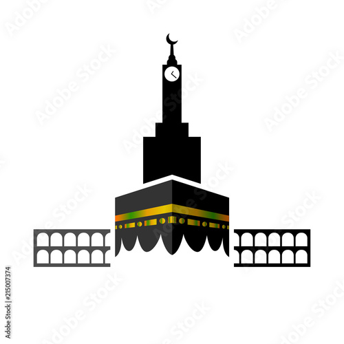 Kaaba Hajj logotype. Hajj kaaba logo template