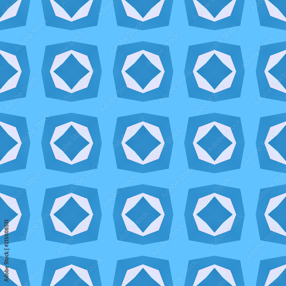 Blue seamless pattern for printing on fabric. Simple geometric background. Minimal design, traditional tile style. Blue seamless pattern for printing on fabric. Simple geometric background. Minimal design, traditional tile style.