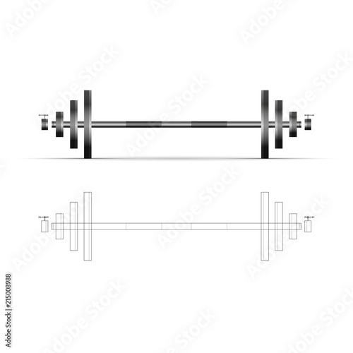 Sport Barbell. Fitness Gear. Vector Design Elements Set for You Design