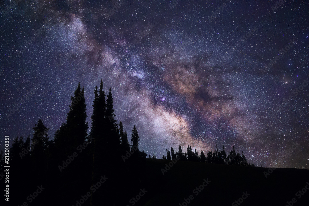 Obraz premium Galaktyka Drogi Mlecznej i rozgwieżdżone niebo nocne