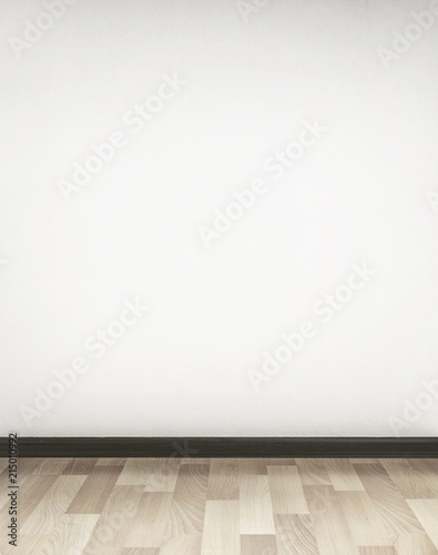 white textured wall and parquet floor © S_E