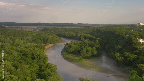 Table Rock dam and Lake Taneycomo in Branson, Missouri photo