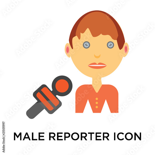 male reporter icon isolated on white background. Modern and editable male reporter icon. Simple icons vector illustration.