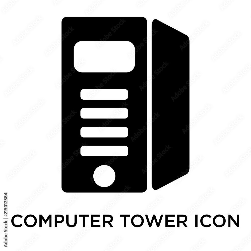 computer tower icon isolated on white background. Modern and editable ...