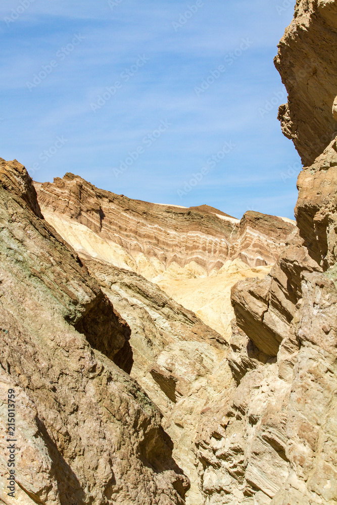 Rugged Rocks and Mountains in Golden Canyon, Death Valley National Park
