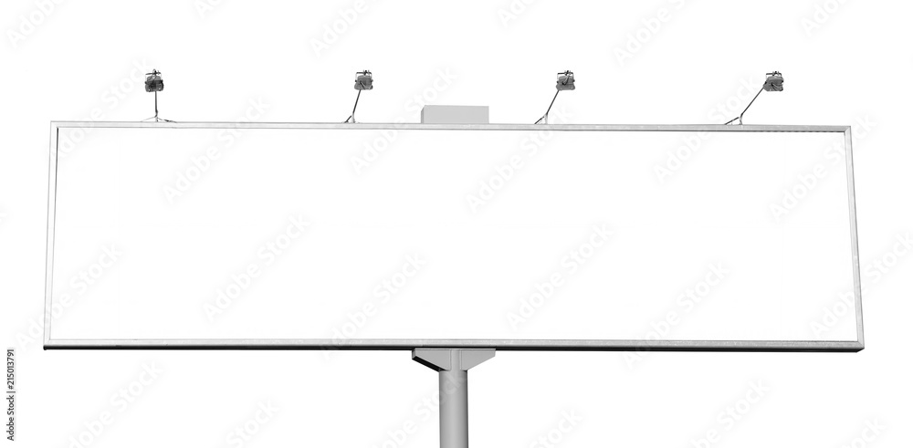 Obraz premium Blank advertising board on blue sky background
