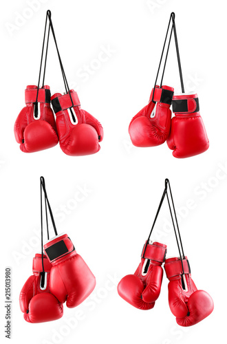 Set of boxing gloves on white background © Africa Studio