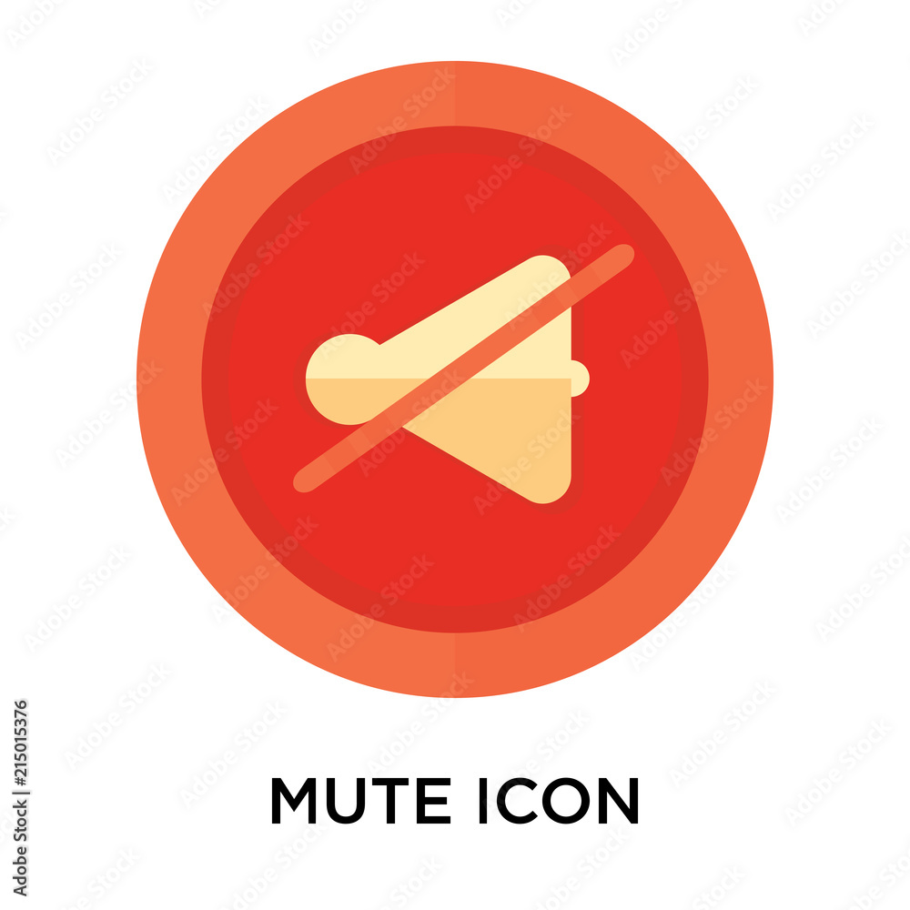 Mute icon vector sign and symbol isolated on white background, Mute logo concept Mute icon vector sign and symbol isolated on white background, Mute logo concept