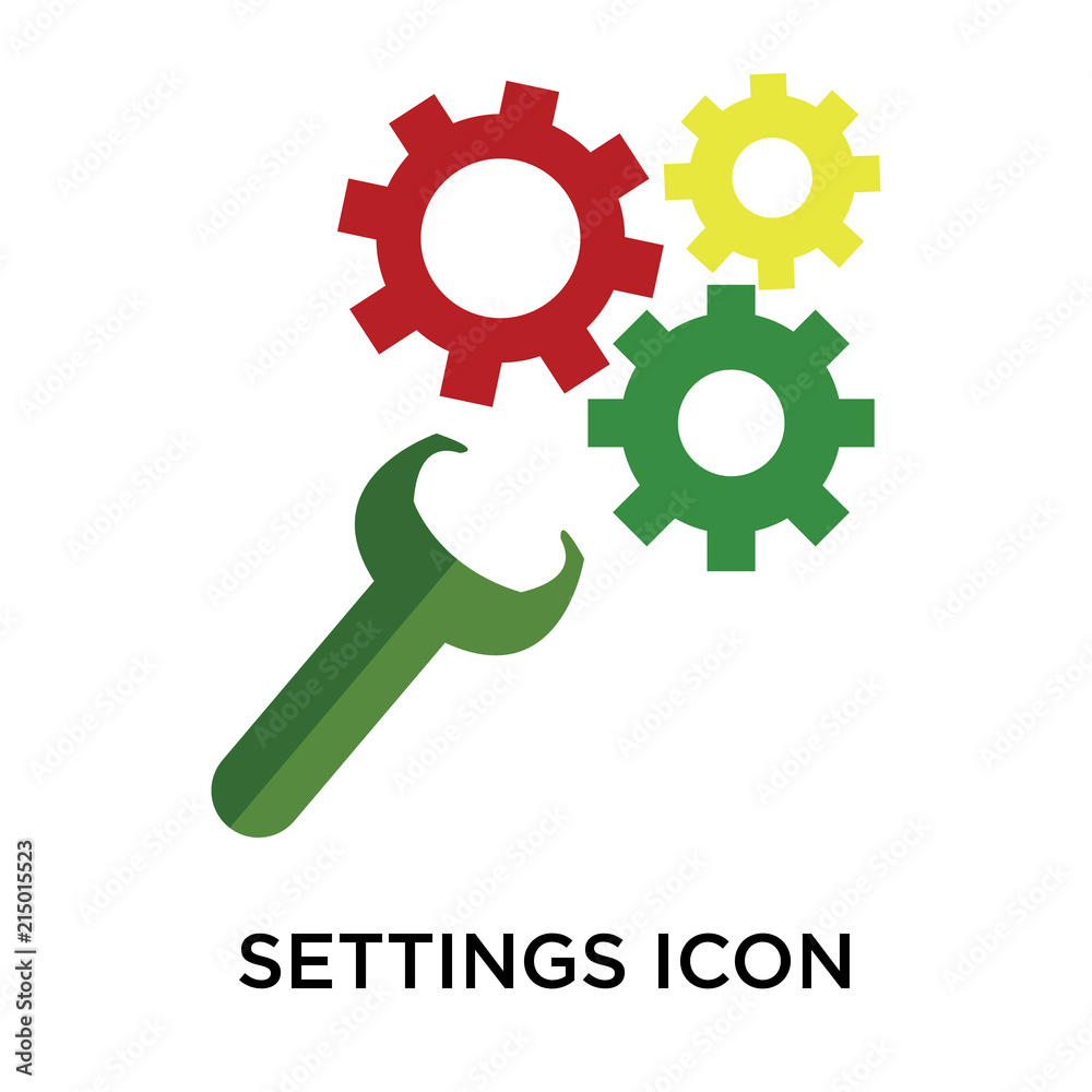 Settings icon vector sign and symbol isolated on white background, Settings logo concept Settings icon vector sign and symbol isolated on white background, Settings logo concept