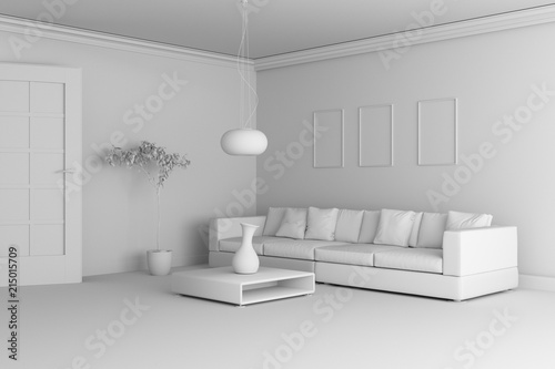 model of modern interior design living room