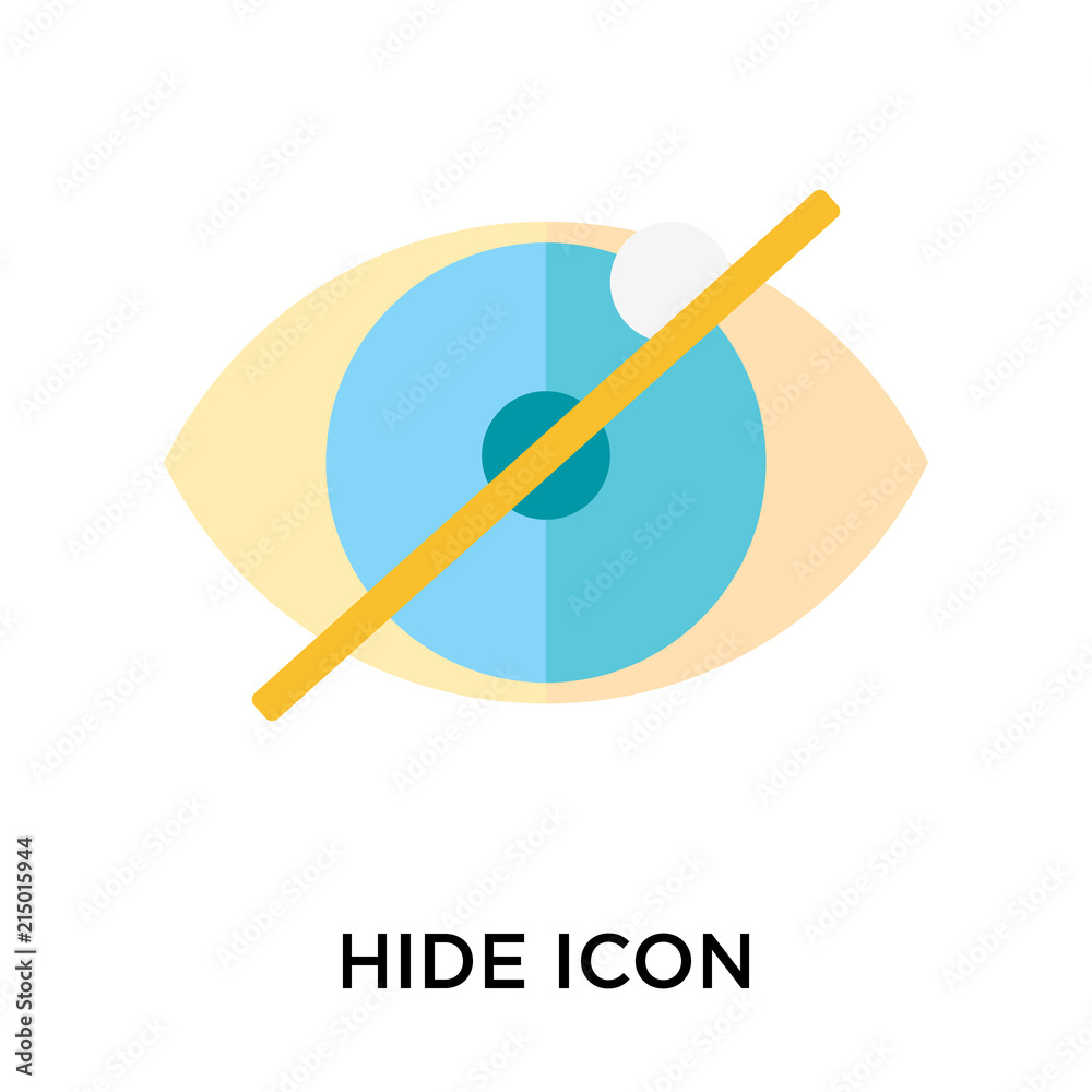 Hide icon vector sign and symbol isolated on white background, Hide logo concept