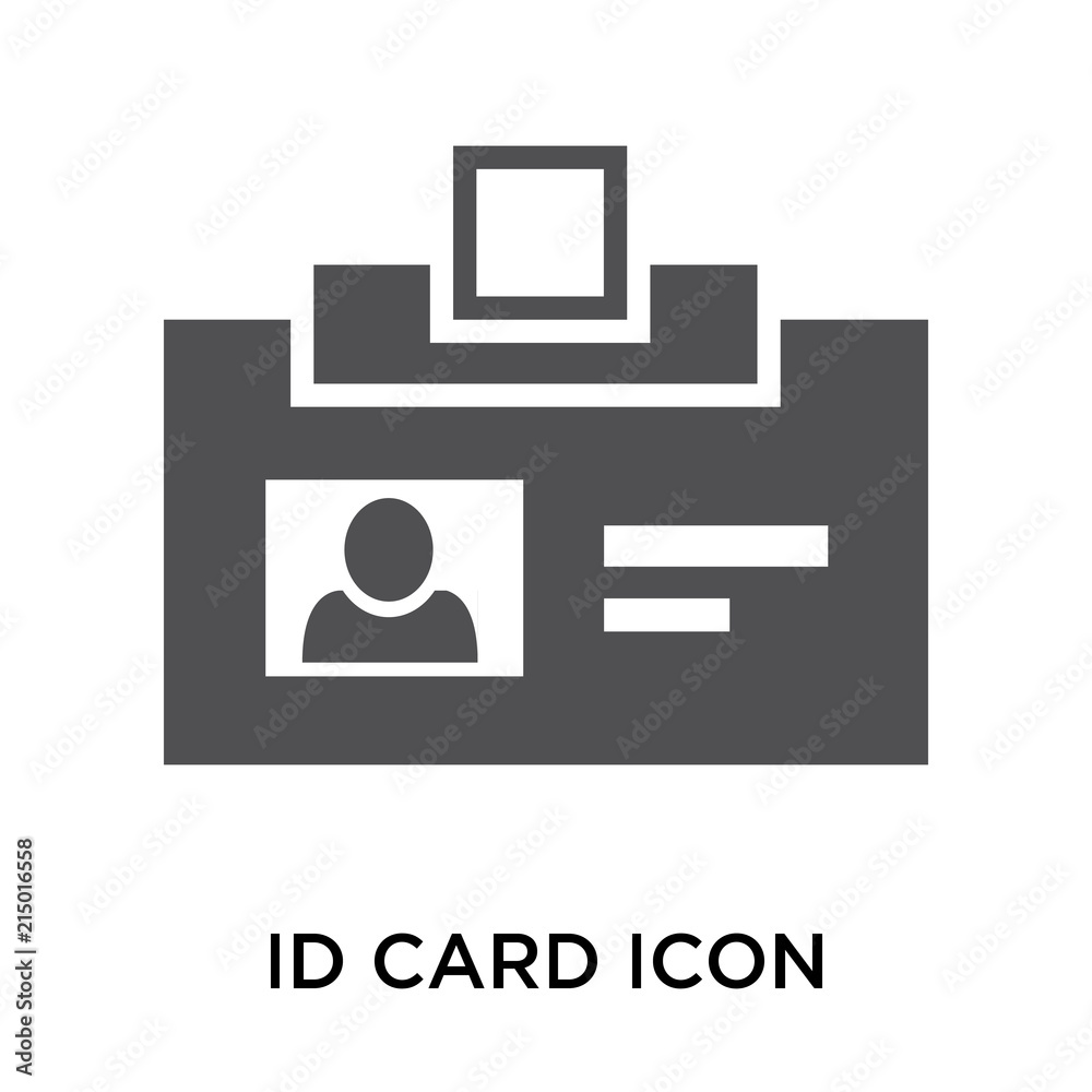 Id card icon vector sign and symbol isolated on white background, Id